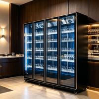 Réfrigérateur commercial vertical à 3 portes vitrées pour boissons, bière, vin, supermarché, bar, restaurant