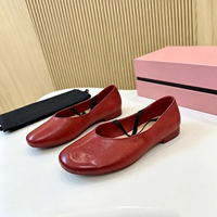 Chaussures plates en cuir véritable pour femmes, vente chaude, ballerines rouges douces pour un usage quotidien, confortables et respirantes pour le bureau