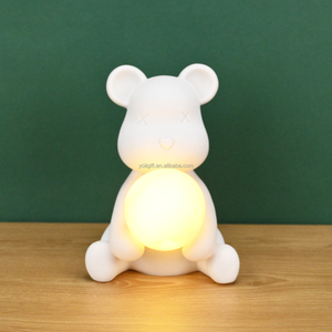 Resina blanca embrión fluido elefante de la suerte creativo DIY hecho a mano pintado a mano elefante molde al por mayor luz nocturna conejo niños - Product Image 3