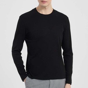 T-shirt à manches longues pour <span class=keywords><strong>homme</strong></span> en tissu mélangé laine et lyocell 220g, col rond, double couture, doux pour la peau, séchage rapide, t-shirt décontracté pour <span class=keywords><strong>homme</strong></span> - Product Image 6
