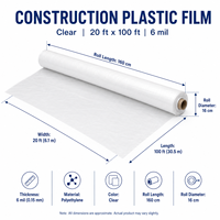 Rouleau de film plastique en polyéthylène basse densité pour barrière vapeur, destiné aux sous-couches de sols en béton et au contrôle de l'humidité des sous-sols.