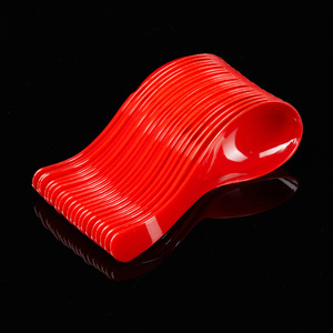 Red Crystal Plastic Spoon Disposable Thickened <b>Wedding</b> Banquet Tableware PP Material Round Bottom Design - Product Image 1