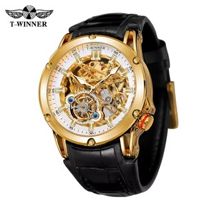 WINNER Orologio Meccanico con Movimento Originale, Cinturino in Vera Pelle, Automatico da Uomo, Impermeabile, Autonomia di 72 Ore - Product Image 1