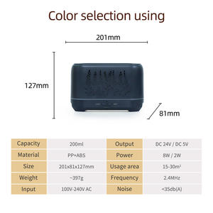 Difusor de Aroma Ultrasónico JCSY-1689 de 200 ml con Efecto de Llama, Humidificador de Escritorio para Uso en el Hogar y la Oficina - Product Image 5