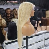 Perruque Lace Front Blonde Platine 613, Densité 250%, Cheveux Humains Vierges Brésiliens Longs, HD Transparente pour Perruque Sans Colle, Vente en Gros