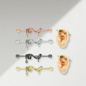 In <span class=keywords><strong>acciaio</strong></span> <span class=keywords><strong>chirurgico</strong></span> impalcatura <span class=keywords><strong>Piercing</strong></span> serpente industriale bilanciere anelli in <span class=keywords><strong>acciaio</strong></span> inossidabile <span class=keywords><strong>Piercing</strong></span> alla moda gioielli per il corpo di serpente - Product Image 4