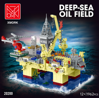 Jouets de construction XMORK, champ pétrolier sous-marin avec lumière LED, jouets éducatifs pour enfants, plastique ABS, 1962 pièces, pour les enfants de 14 ans et plus