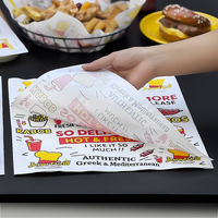 Papier d'emballage pour hamburger, personnalisé avec logo, écologique, jetable, résistant à l'huile et à la graisse, pour la restauration rapide et les plats à emporter