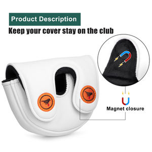 Housse de putter en cuir personnalisée, design OEM, pour clubs de golf, avec fermeture magnétique pour mallet - Product Image 5