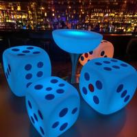 Lampe de Chaise LED Rechargeable en Forme de Cube, Étanche IP65, 40cm/50cm, pour Chambre, KTV, Bar, Décoration de Fête, Lampe de Nuit
