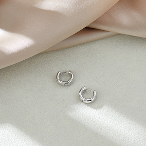 Korean Fashion Trendy Fine Hoop Earrings 925 <strong>Silver</strong> Stamped <strong>Huggie</strong> for Women-Wholesale - Product Image 6