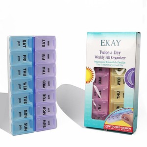 Liklai L036 14-Compartment Pill Box Portable Medication Dispenser 7-Day Mini With Partitions Color Blocking Design - Product Image 2