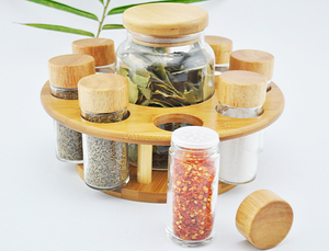 Juego de Estantes para Especias de Bambú con Frascos de Almacenamiento - Product Image 2