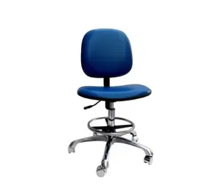 YP-0047 Blue Color PU Leather Office Chair/ESD Antistatic Chair With Backrest In Blue Color/Swivel Staff Chair With Backrest