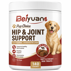 Integratori Masticabili Morbidi per il Supporto dell'Articolazione dell'Anca con Glucosamina, Condroitina e MSM - Supporto per la Mobilità dei <span class=keywords><strong>Cani</strong></span>, Gusto Manzo, 140 Pezzi, Formulati da Veterinari - Product Image 6