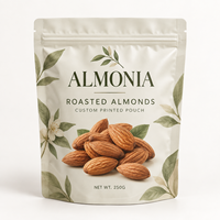 Sachet d'emballage personnalisé pour amandes grillées, pochette refermable à fermeture éclair pour noix avec impression de marque privée et fermeture refermable