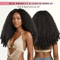 Perruque synthétique Afro bouclée à ondulations rebondissantes, coupe en V, 24 pouces, résistante à la chaleur, avec pointes bouclées, pour femmes noires, en fibre haute température