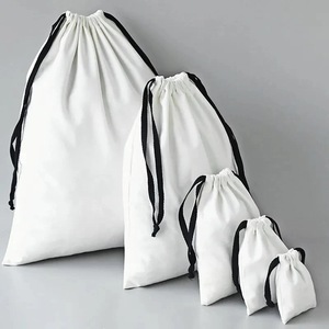Sac à cordon en coton promotionnel pour sac à main, pochette en coton anti-poussière personnalisée de haute qualité pour rangement de perruques et extensions capillaires - Product Image 1