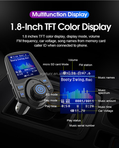 Nhà Máy Tư Nhân <span class=keywords><strong>Bluetooth</strong></span> 5.0 Điều Biến Sạc Xe Hơi 2.4A Kép USB MP3 Máy Nghe Nhạc Không Dây Đài Phát Thanh FM Transmitter 1.8 Inch TFT Hiển Thị - Product Image 6