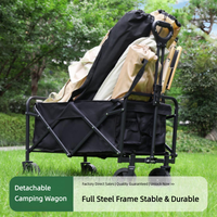 Chariot de plage pliable robuste grande capacité, chariot utilitaire pliable, chariot d'extérieur portable pour jardin, camping, shopping, OEM