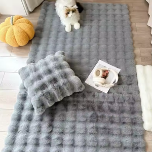 Vente directe d'usine, tapis en fourrure, tapis en fausse fourrure de lapin, tapis en fourrure de lapin pour le salon, tapis en polyester pelucheux pour le salon et la chambre à coucher - Product Image 4