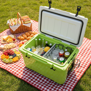 Glacière en plastique réutilisable OEM 45qt étanche pour le camping, les voyages et les boissons - Product Image 1