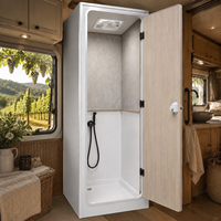 Cabine de douche légère en aluminium alvéolé pour camping-car avec espace de rangement sous le siège, design gain de place, sans formaldéhyde
