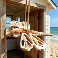Ornement de Noël suspendu en forme de libellule en coquillages faits à la main, décoration de libellule en coquillages naturels, décoration murale nautique côtière