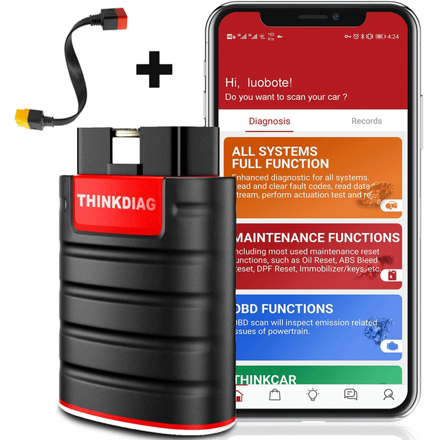 THINKCAR Thinkdiag with Cable OBD2 Scanner Diagnostic Tool 15 Resets Full Software New Version