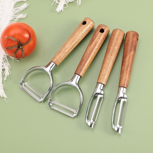 Nuevo <span class=keywords><strong>cuchillo</strong></span> pelador de madera de acacia de acero inoxidable ambidiestro ecológico con hoja de hasta 3,9 pulgadas para frutas y melones - Product Image 2