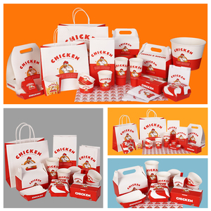 Cajas de Cartón Blancas Biodegradables y Ecológicas para Comida Rápida, Resistentes al Agua, con Asa, para Papas Fritas, <span class=keywords><strong>Pollo</strong></span> Frito y Hamburguesas - Product Image 2