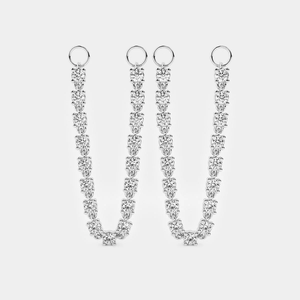 Aros con Cadena y 1 Diamante Redondo Cultivado en Laboratorio, Joyería Elegante y Moderna para Mujer, un Toque de Lujo - Product Image 3