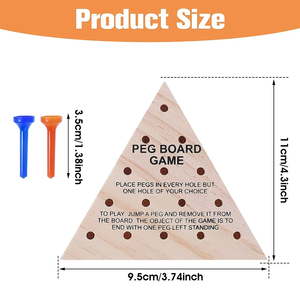 Children's <strong>Puzzle</strong> <strong>Adults</strong> Teens Travel Tabletop Games <strong>Puzzle</strong> <strong>Wooden</strong> Triangle Wood <strong>Peg</strong> Strategy Family Fun Board Game <strong>Pegs</strong> Toy - Product Image 4