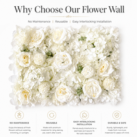 Panel de Flores Artificiales de Peonía, Hortensia y Rosa, con Flores Multicolores, para Decoración de Bodas, Escaparates y Eventos