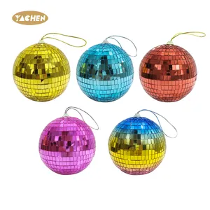 YACHEN Quality 15cm Mirror Disco Ball Colorful Hanging Disco Balls Ornaments For Christmas Tree Party Decoration