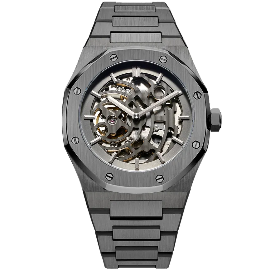 2021 crea il tuo marchio skeleton watches movimento meccanico di lusso automatico da uomo