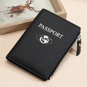 Đa chức năng da chính hãng RFID dây kéo Ví bảo vệ trường hợp hộ chiếu và ID Bag với chủ thẻ cho du lịch - Product Image 5