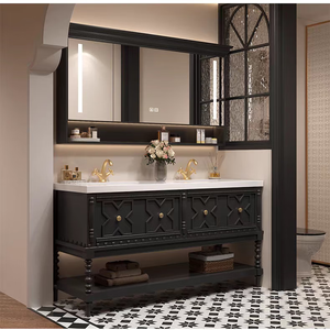 Modern floor-standing cosmetic bathroom cabinet slate seamless integrated basin bathroom washbasin - Product Image 3