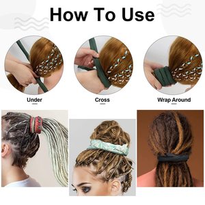Xoắn ốc khóa tóc quan hệ tóc ban nhạc kết thúc tốt đẹp ponytail Braid dreadlock phụ kiện chủ tóc với túi lưu trữ may nhãn tag - Product Image 4
