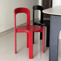 Mobilier moderne nordique chaise de salle à manger de couleur unie chaise de cuisine en bois