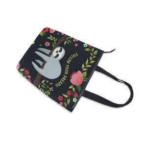 Custom Printed <b>Canvas</b> Tote Bag Sloth Floral Shoulder <b>Shopper</b> Bag Reusable Carryall for Daily Use Gift - Product Image 5