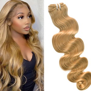 Lots de Cheveux Vierges Vietnamiens Double Drawn en Gros # Extensions de cheveux Remy tissées à la main, ondulées, blond miel, 18-26 pouces - Product Image 1