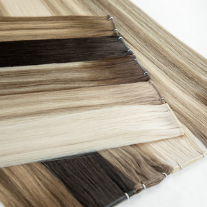 Extensiones de cabello crudo ruso Genius Weft 100% Remy doble dibujado 20g cabello humano atado a mano Genius Weft extensiones de cabello - Product Image 2