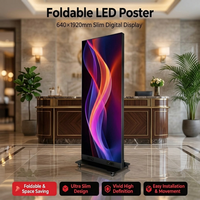 Afficheur publicitaire LED numérique mobile et pliable pour intérieur, P2.5, différentes tailles, haute luminosité, 1080P, Adobe RGB 90%