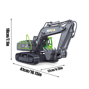 Gran oferta Huina RC excavadora aleación cubo 1/<span class=keywords><strong>18</strong></span> <span class=keywords><strong>escala</strong></span> 2,4 GHz 11CH 1558 Control remoto eléctrico excavadora camión de construcción para niños - Product Image 5
