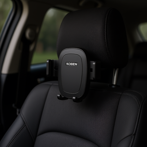 Support de téléphone pour appuie-tête de voiture Koben pour appareils de 4,7'' à 12,9'', support en plastique ABS noir avec fixation par clip, ajustement universel pour smartphone - Product Image 2