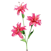 Künstliche Seidenblumen mit 3 Köpfen im Ölgemälde-Stil für Heimdekoration und Hochzeitsdekoration