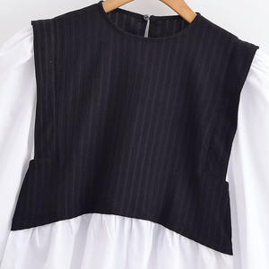 PB&amp;ZA Women 2025 Autumn New Fashion Two <strong>Fake</strong> Pieces with Splicing Blouses Vintage Long Sleeve Female Shirts Blusas Chic Tops - Product Image 3