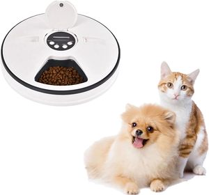 Comedero Automático para Perros con Temporizador, 6 Compartimentos Separados, Pantalla LCD Inteligente, Funciona con Batería, Material ABS, Uso en Interiores, Dispensador de Comida - Product Image 1
