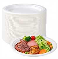 Assiettes jetables en bagasse de canne à sucre BOFA écologiques et compostables, 6/7/8/9/10 pouces, pour la vente en gros, les plats à emporter et les mariages
